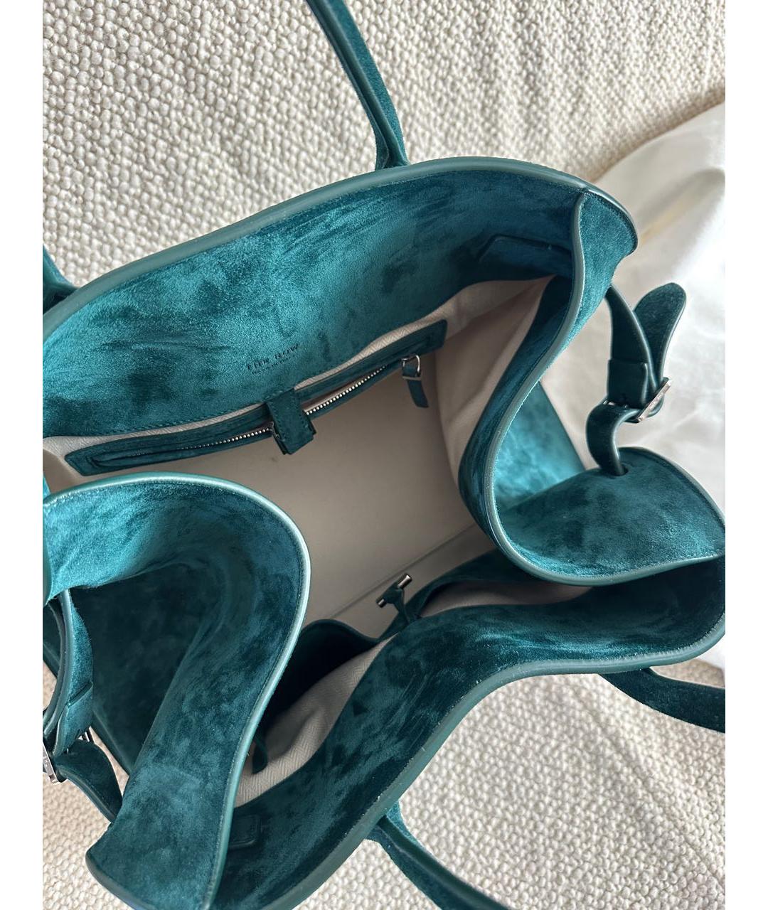 THE ROW Зеленая замшевая сумка тоут, фото 4