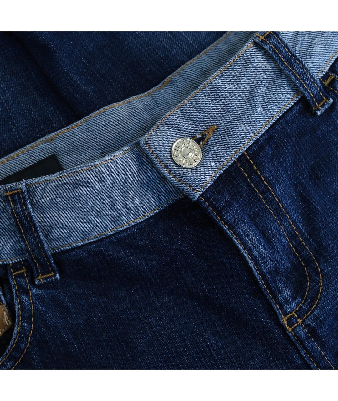 GUCCI Синие хлопковые джинсы слим, фото 3