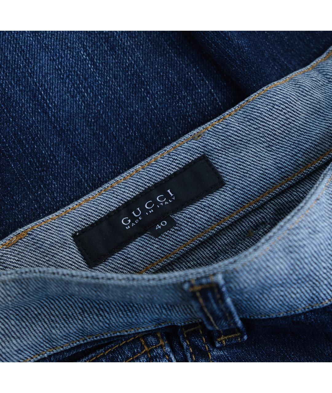 GUCCI Синие хлопковые джинсы слим, фото 4