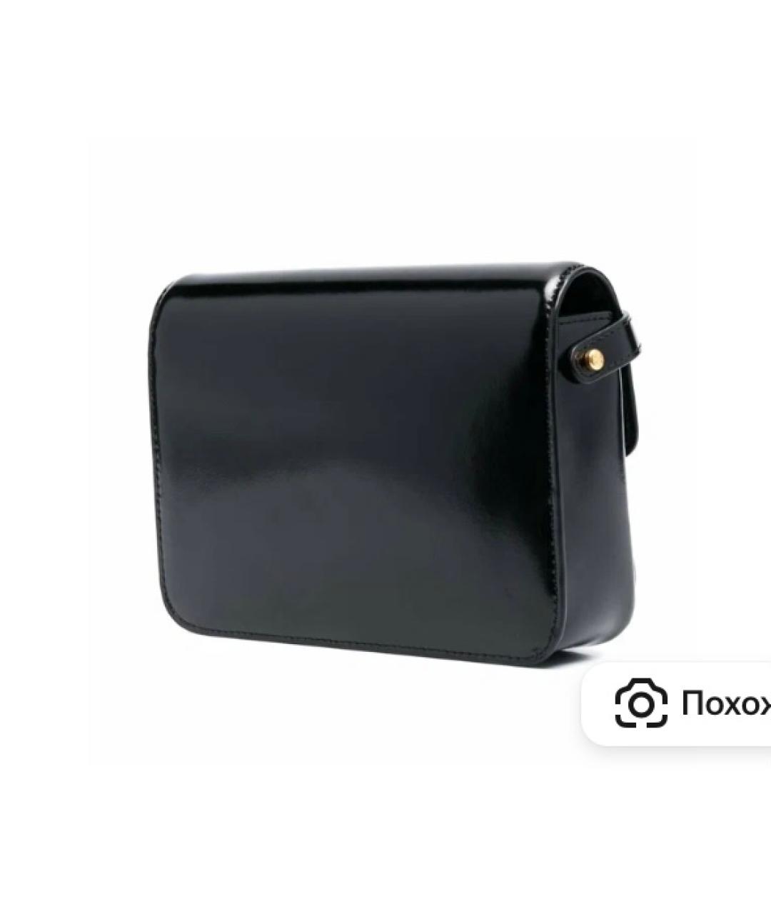 TORY BURCH Черная сумка с короткими ручками из лакированной кожи, фото 3