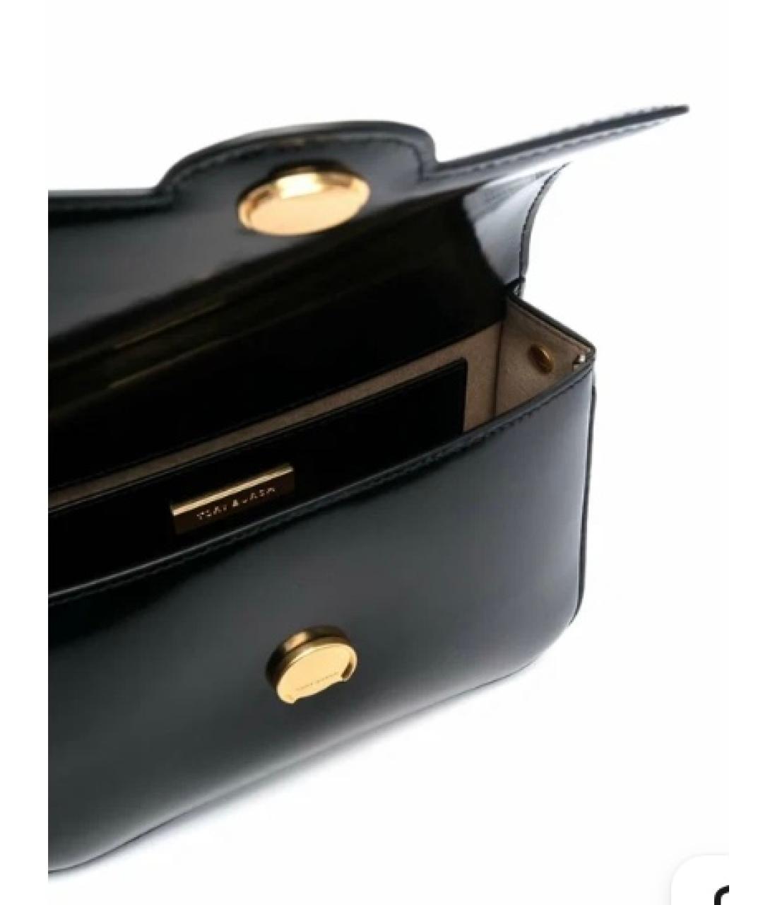 TORY BURCH Черная сумка с короткими ручками из лакированной кожи, фото 4