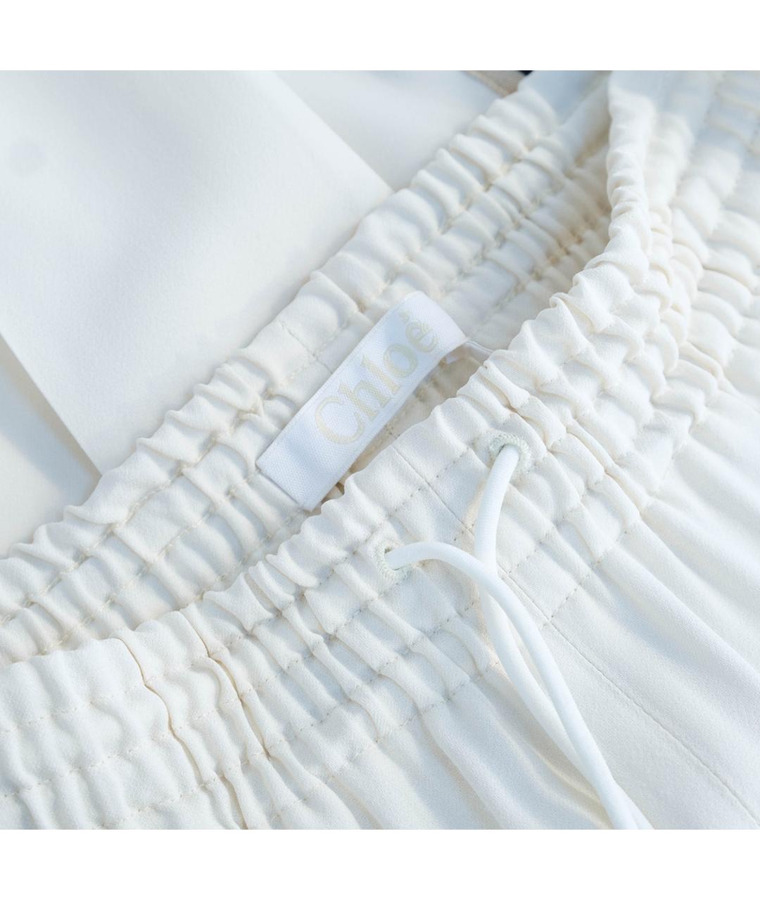 CHLOE Белые ацетатные прямые брюки, фото 3