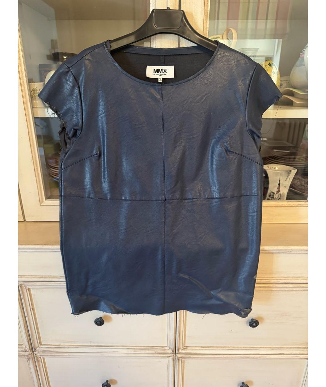 MAISON MARGIELA Темно-синий полиуретановый жилет, фото 4