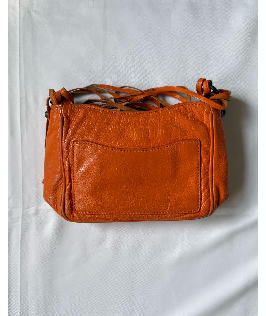 BALENCIAGA Оранжевая кожаная сумка через плечо, фото 3