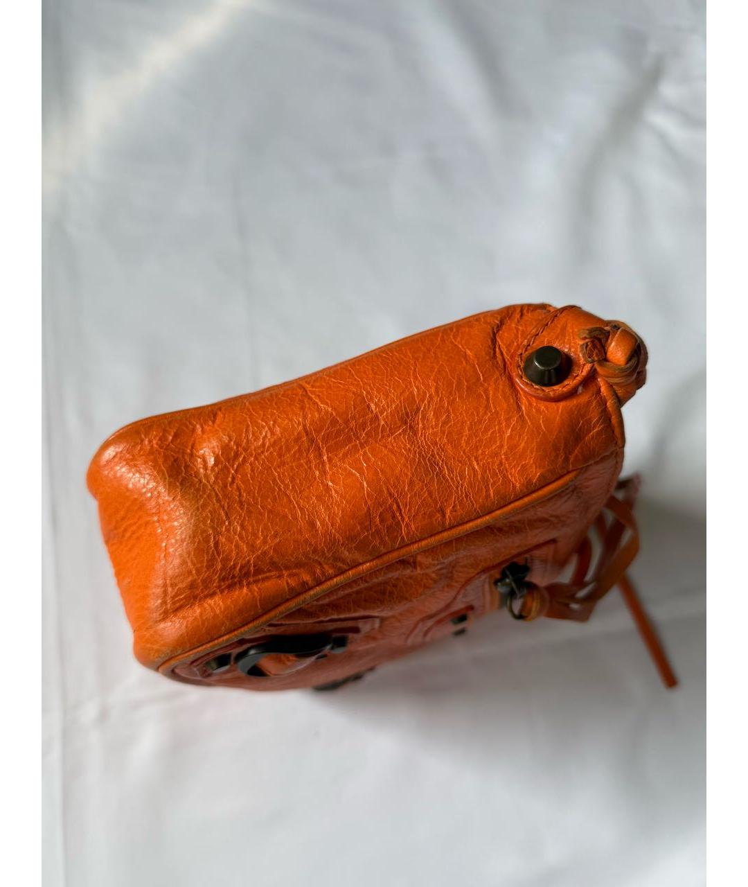 BALENCIAGA Оранжевая кожаная сумка через плечо, фото 6
