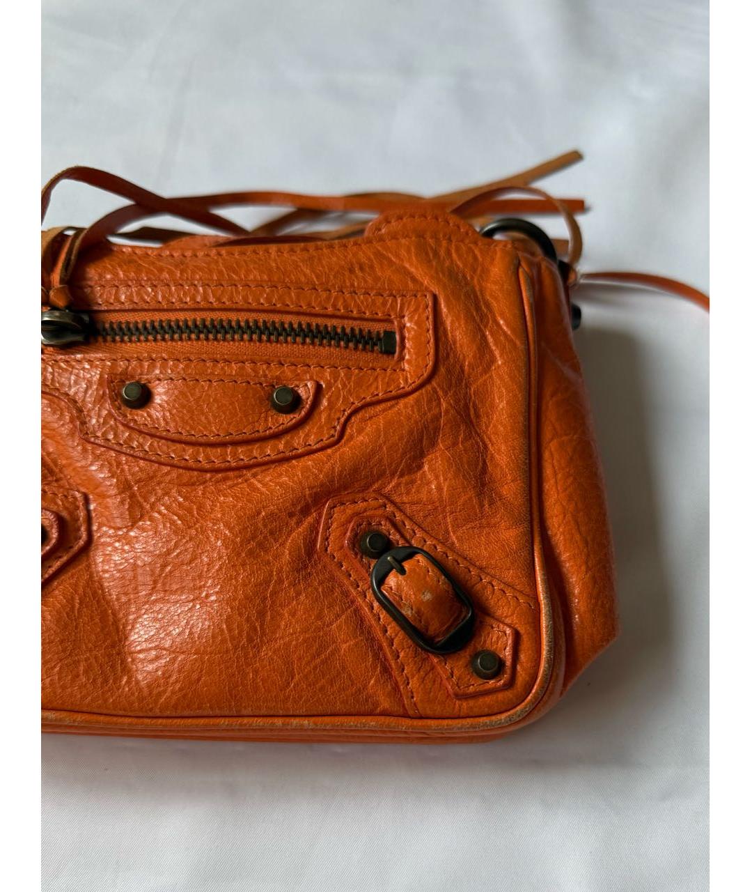 BALENCIAGA Оранжевая кожаная сумка через плечо, фото 2