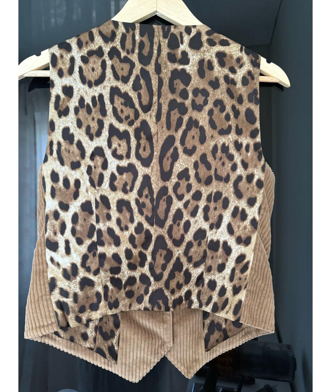 DOLCE&GABBANA Коричневая хлопковая жилетка, фото 2