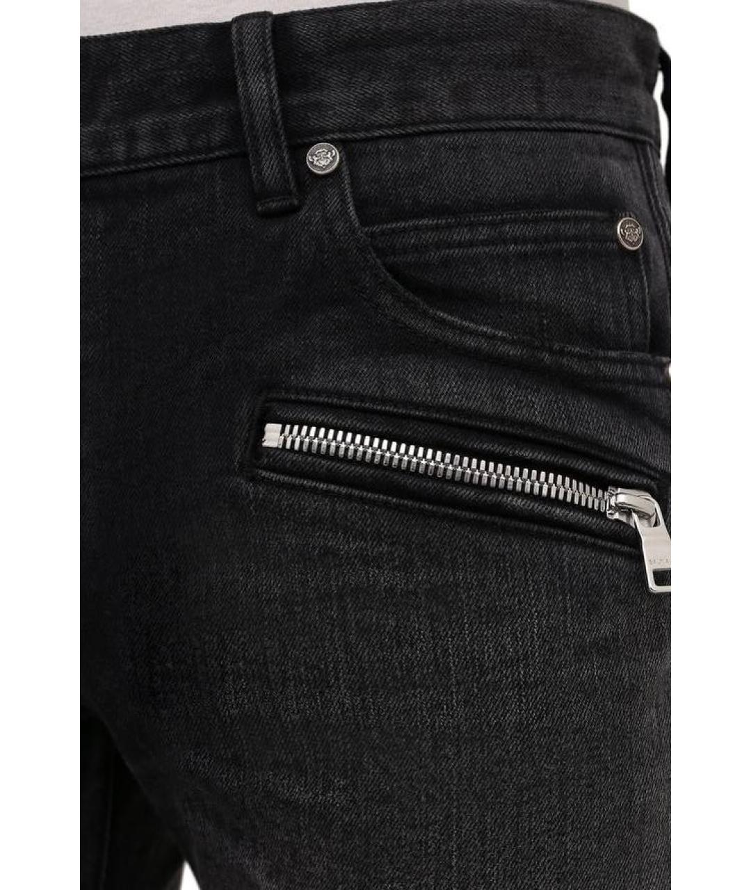 BALMAIN Антрацитовые хлопковые джинсы скинни, фото 4