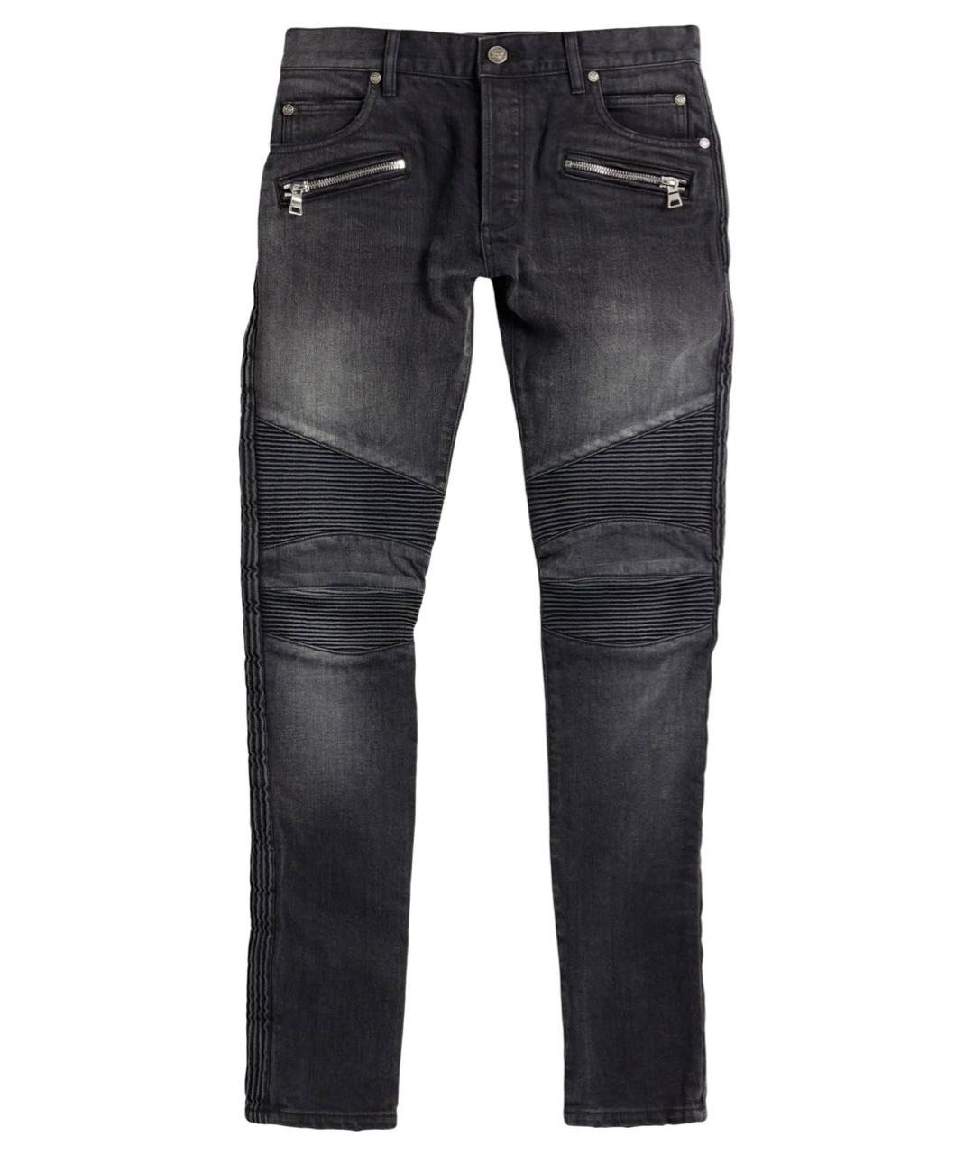 BALMAIN Антрацитовые хлопковые джинсы скинни, фото 6