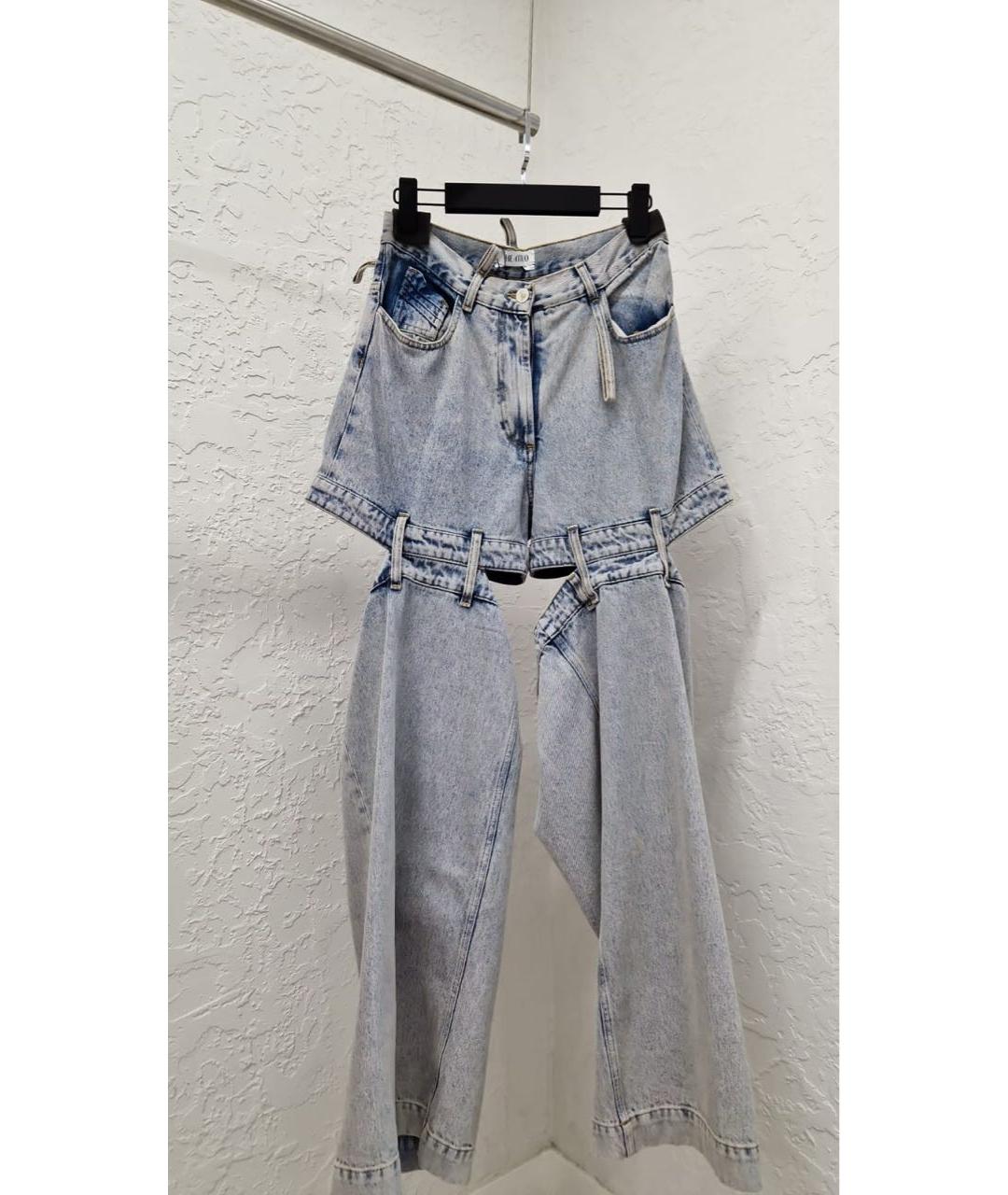 THE ATTICO Голубые хлопковые прямые джинсы, фото 3