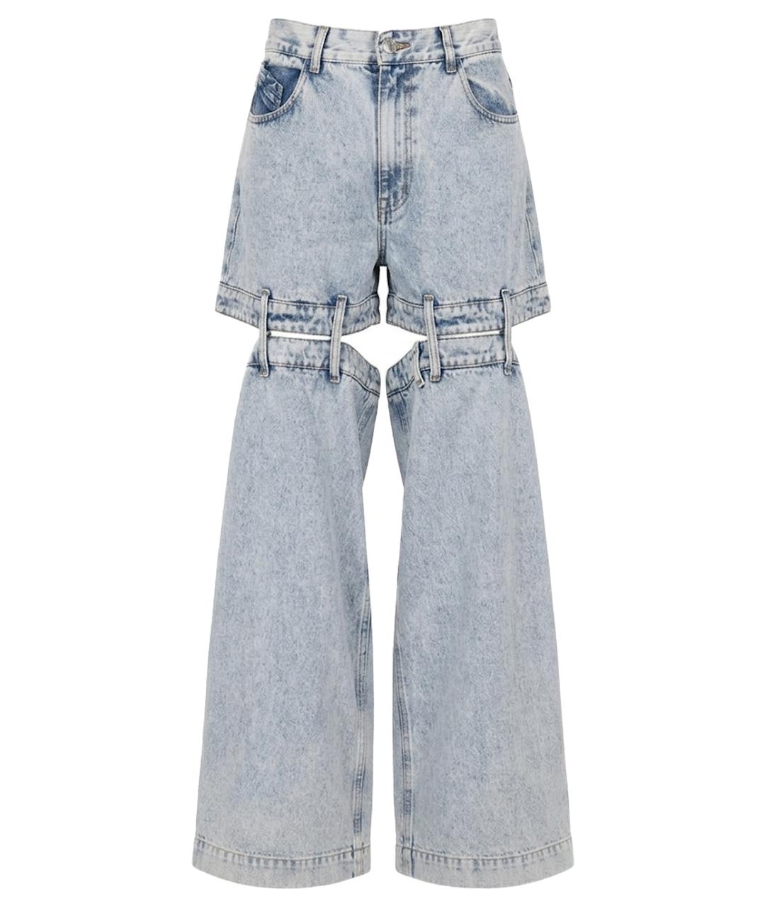 THE ATTICO Голубые хлопковые прямые джинсы, фото 1