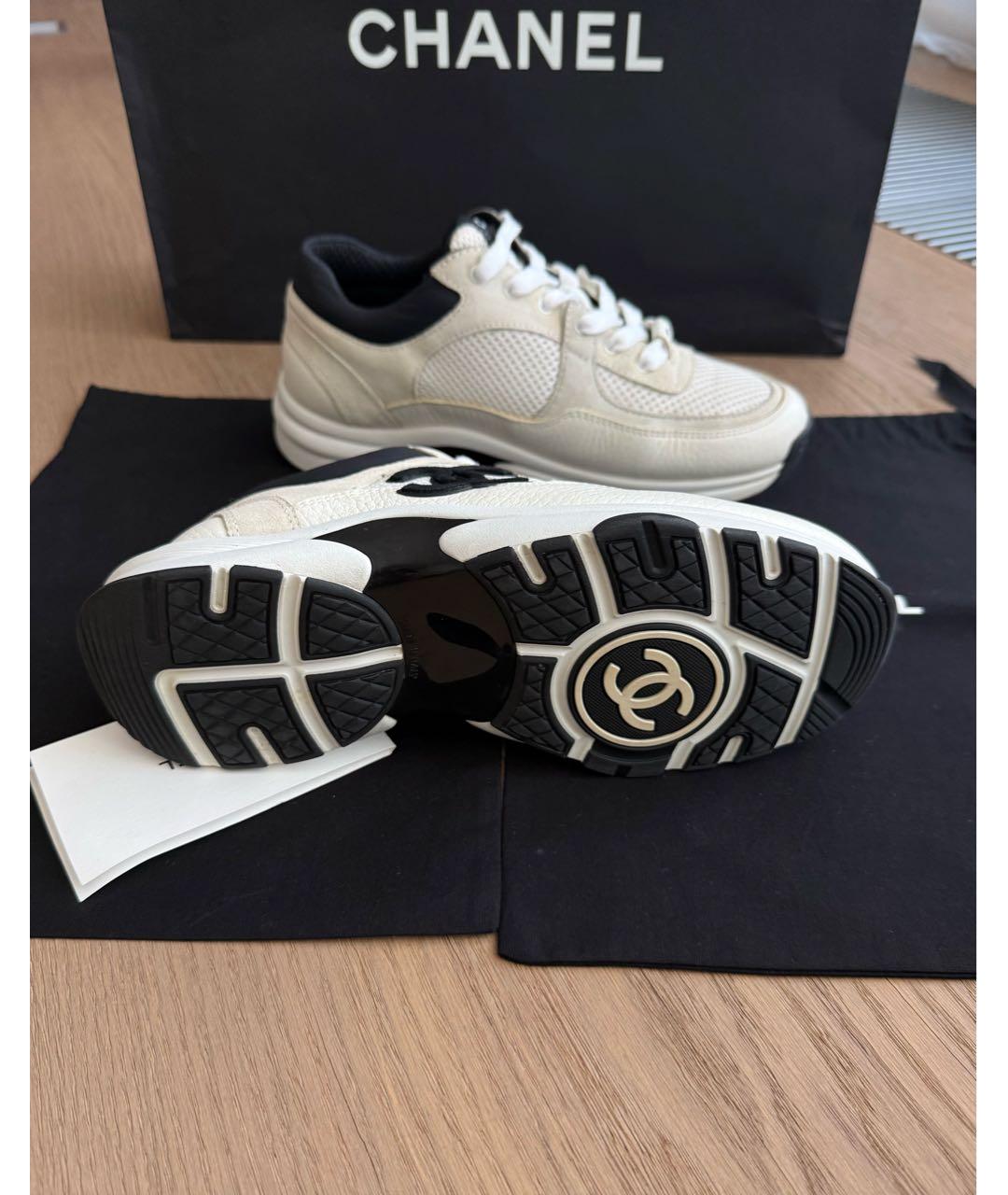 CHANEL Белые кроссовки, фото 5