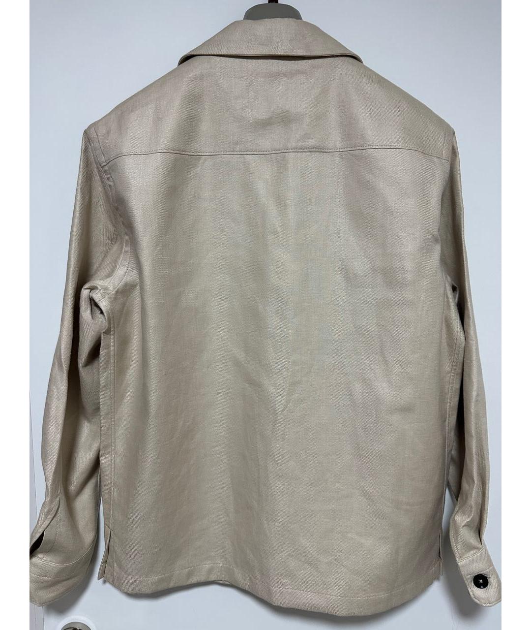 ZEGNA Бежевая льняная кэжуал рубашка, фото 2
