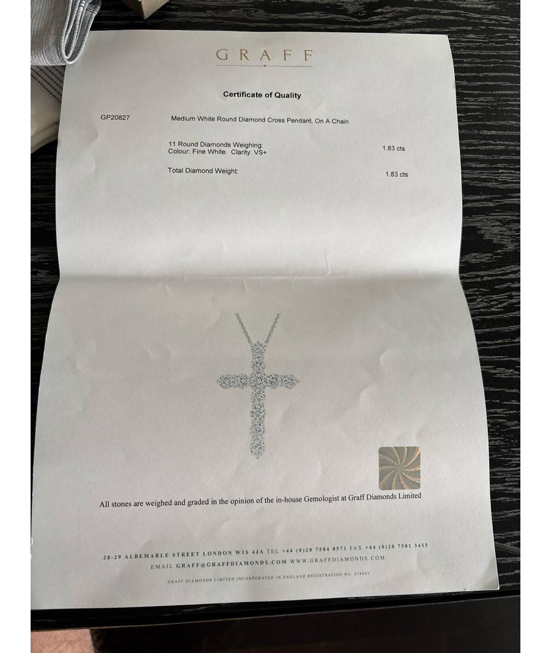 GRAFF Белая подвеска из белого золота, фото 3