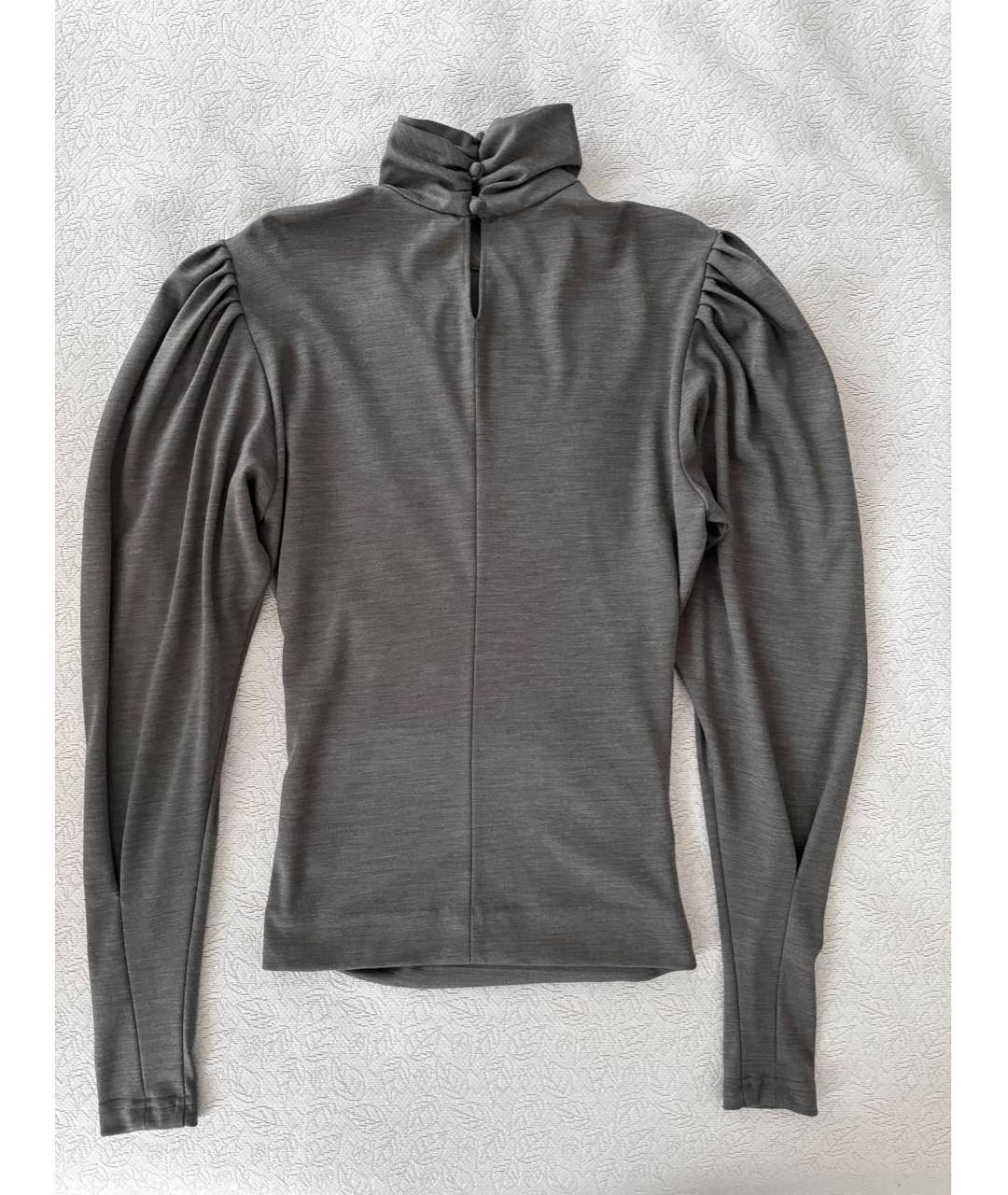 ISABEL MARANT Антрацитовая шерстяная блузы, фото 2