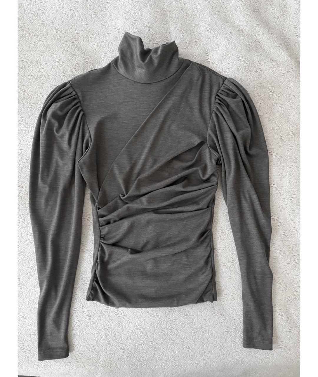 ISABEL MARANT Антрацитовая шерстяная блузы, фото 6