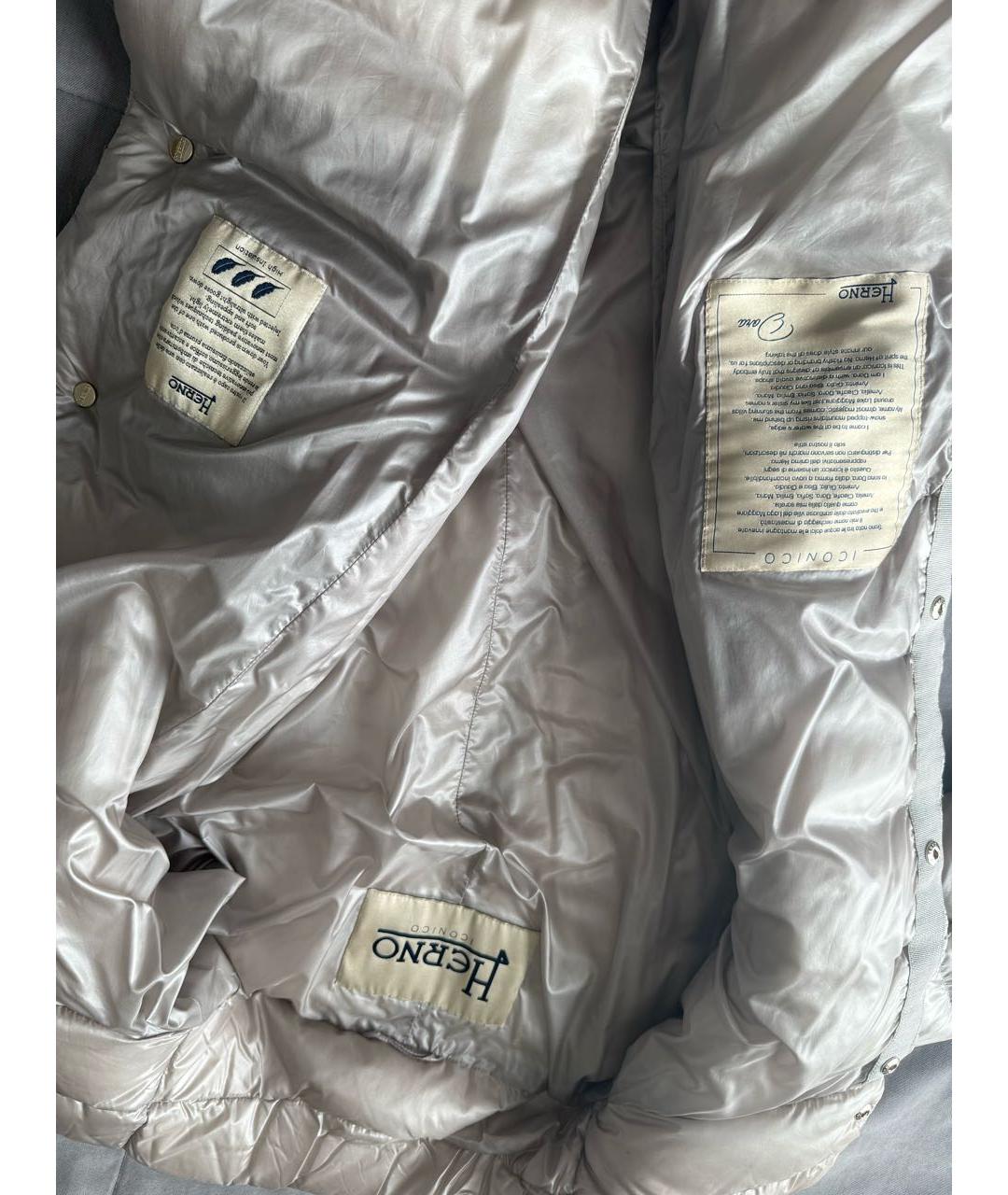 HERNO Серебрянный полиамидовый пуховик, фото 6