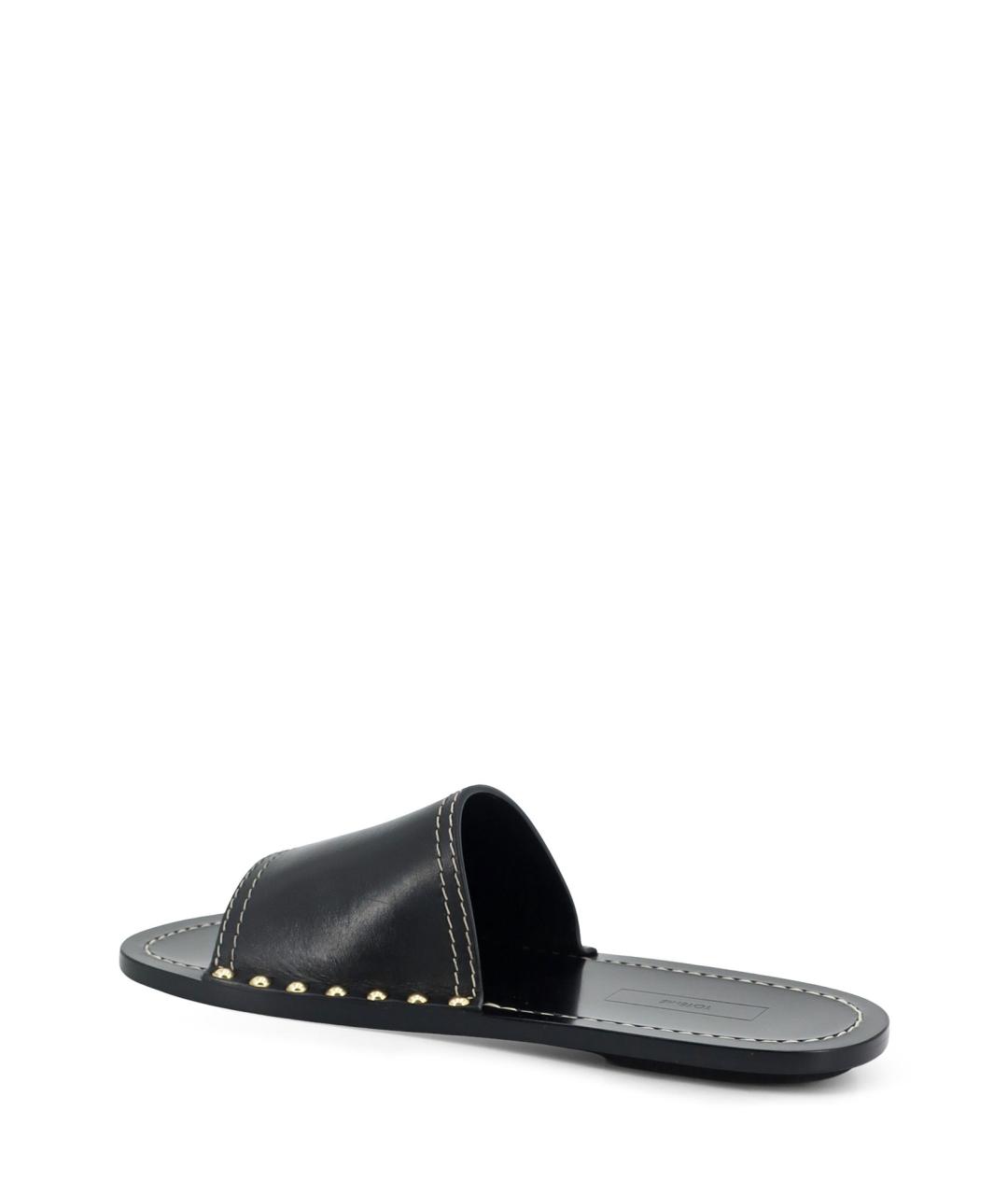 TOTEME Черные кожаные шлепанцы, фото 3