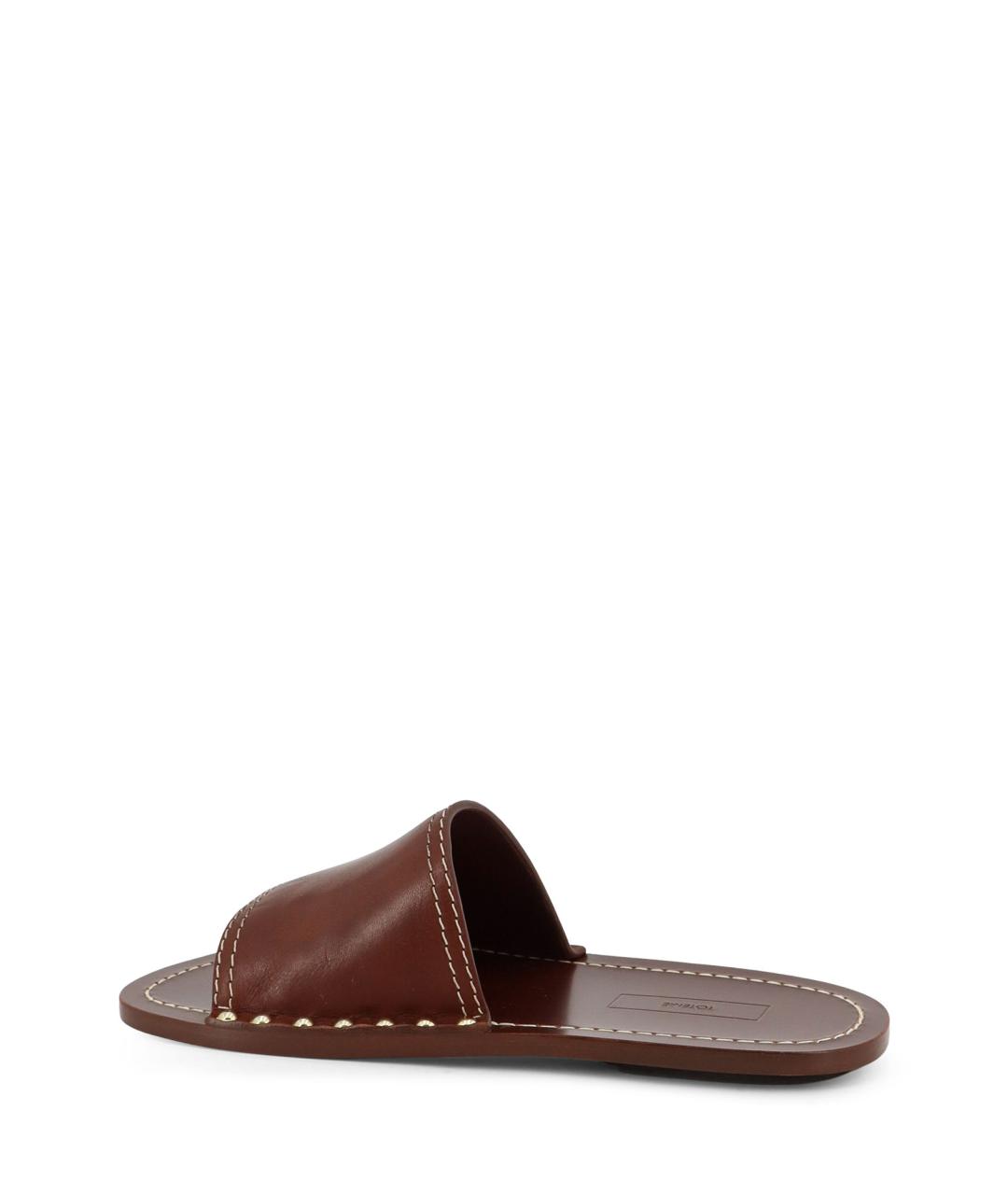 TOTEME Коричневые кожаные шлепанцы, фото 3
