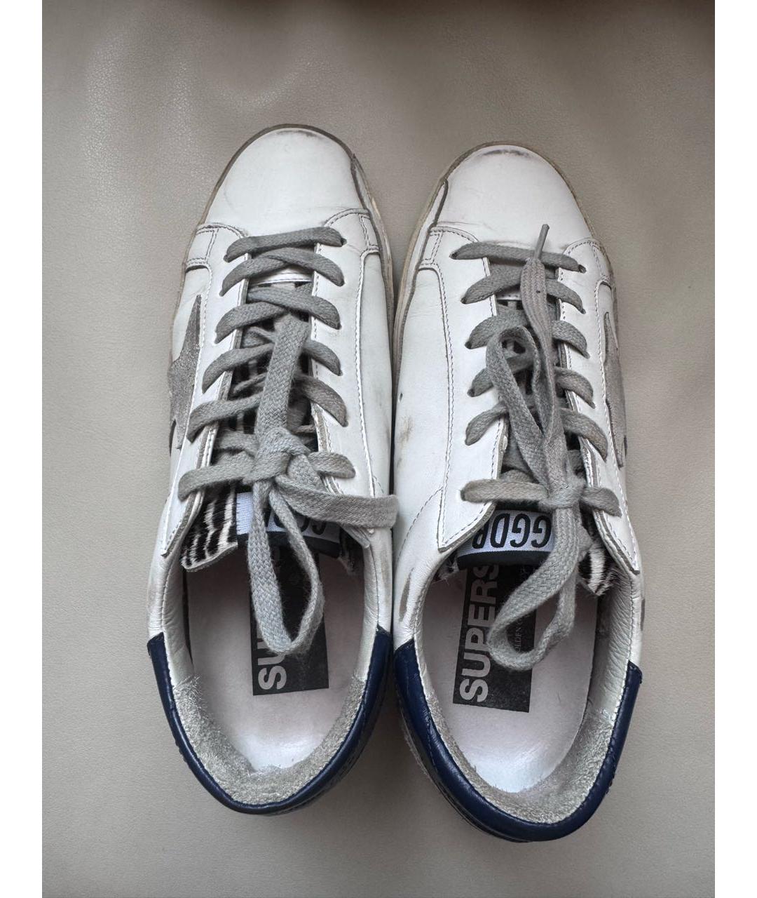 GOLDEN GOOSE DELUXE BRAND Белые кожаные кроссовки, фото 3