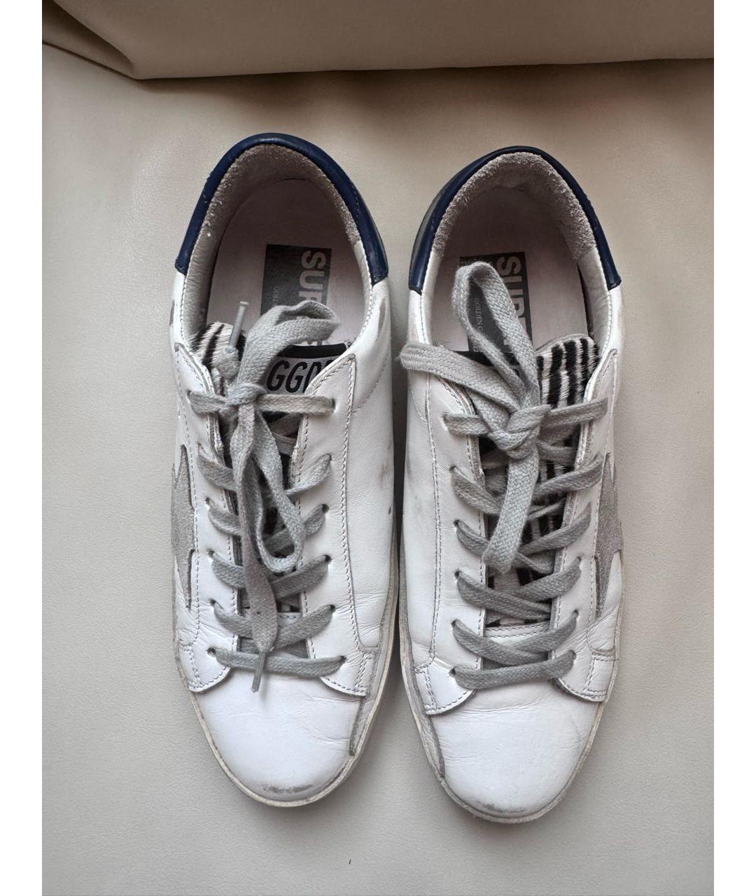 GOLDEN GOOSE DELUXE BRAND Белые кожаные кроссовки, фото 2