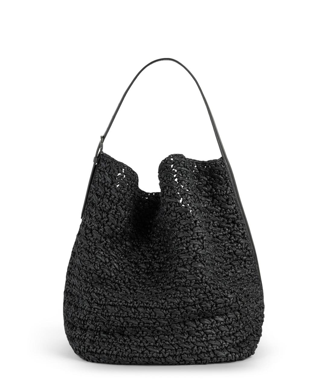 TOTEME Черная пелетеная сумка тоут, фото 1