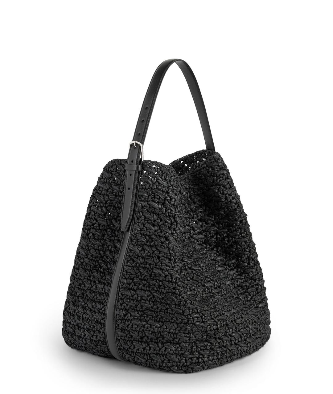 TOTEME Черная пелетеная сумка тоут, фото 2
