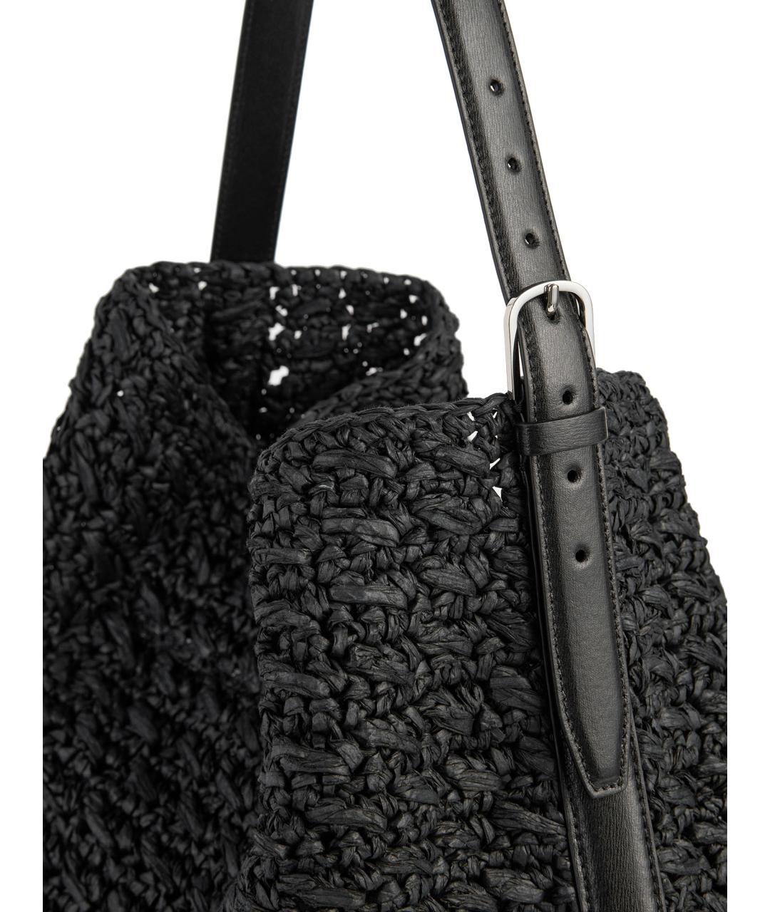 TOTEME Черная пелетеная сумка тоут, фото 3