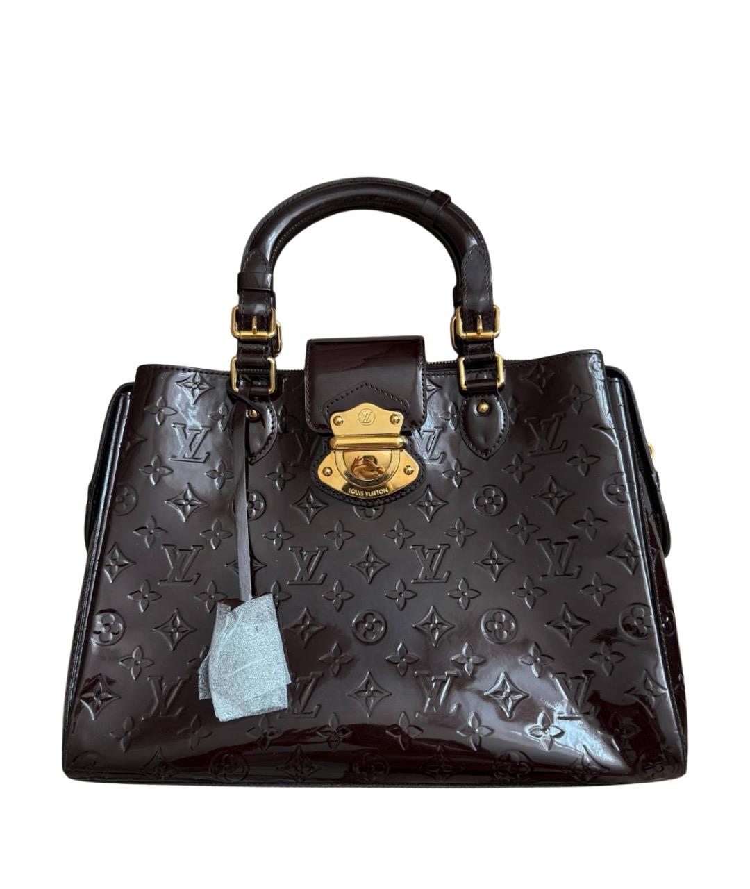 LOUIS VUITTON Бордовая сумка с короткими ручками из лакированной кожи, фото 1