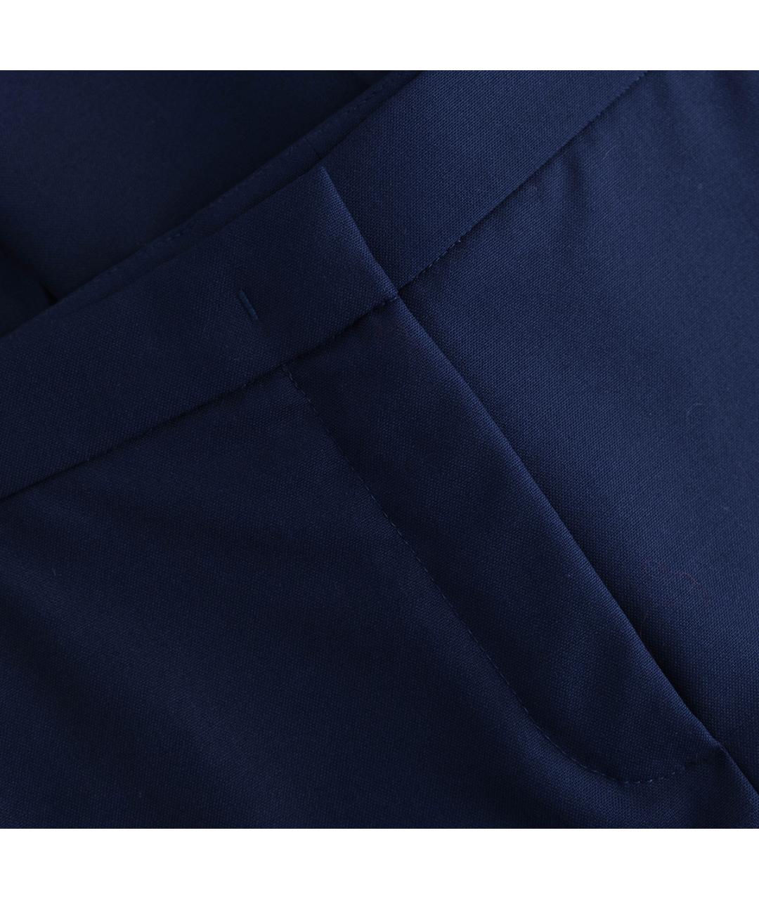 LORO PIANA Темно-синие шерстяные брюки узкие, фото 3