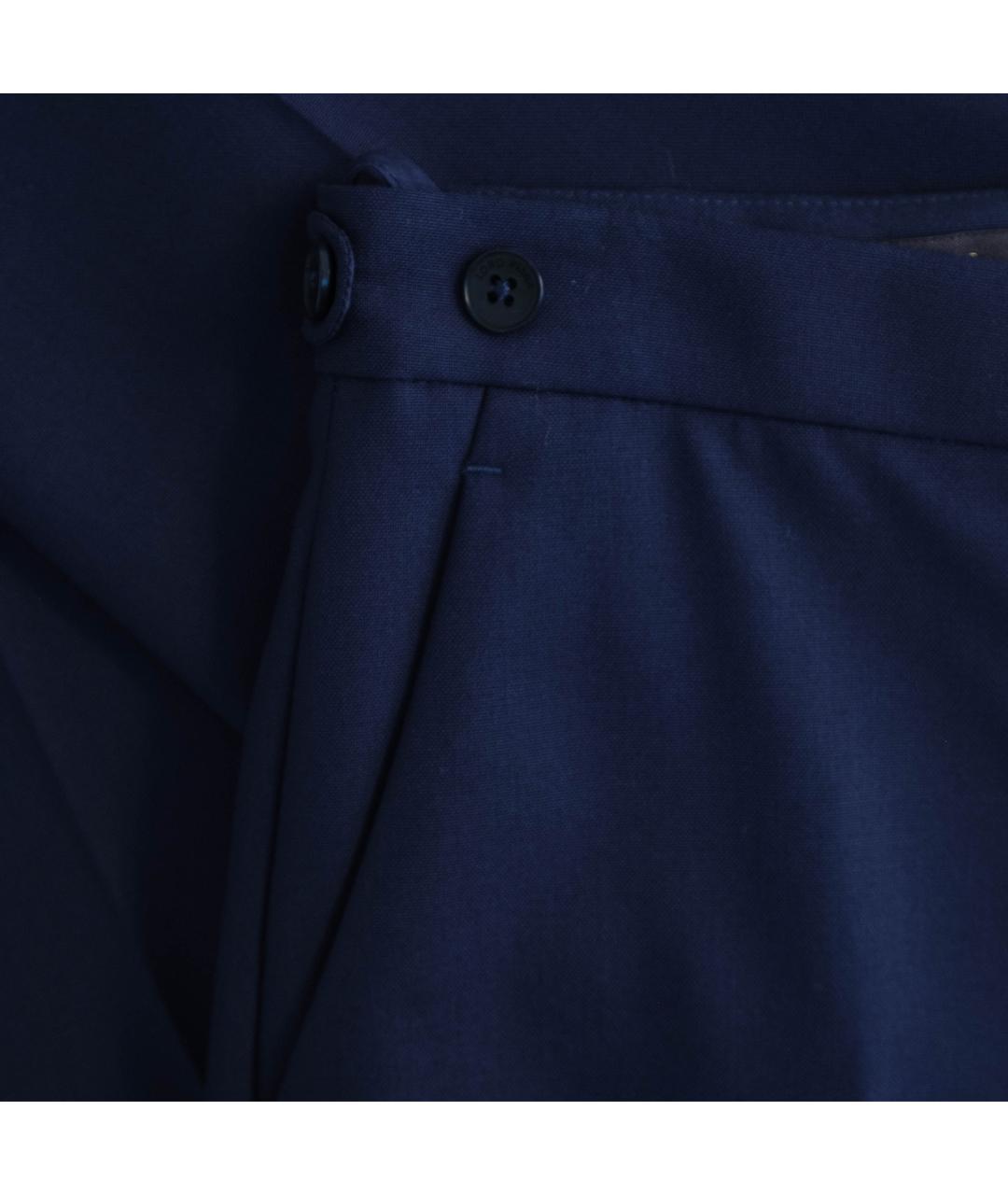 LORO PIANA Темно-синие шерстяные брюки узкие, фото 4