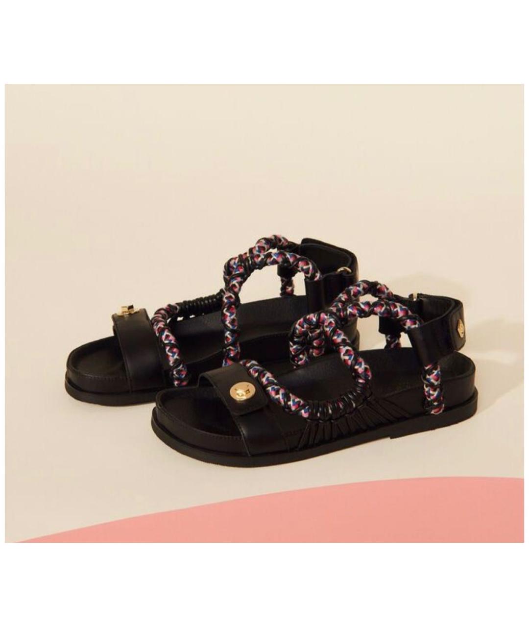 SANDRO Черные кожаные сандалии, фото 5