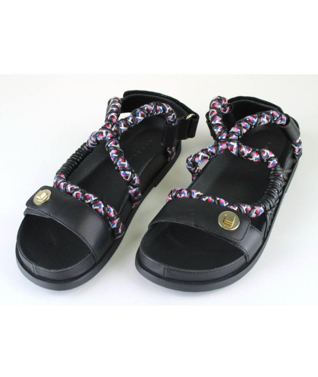 SANDRO Черные кожаные сандалии, фото 2