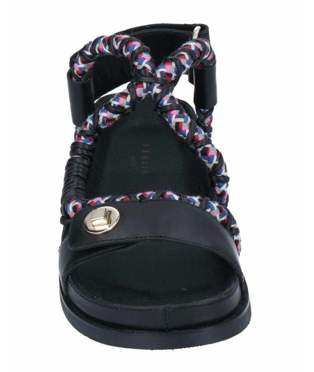 SANDRO Черные кожаные сандалии, фото 4