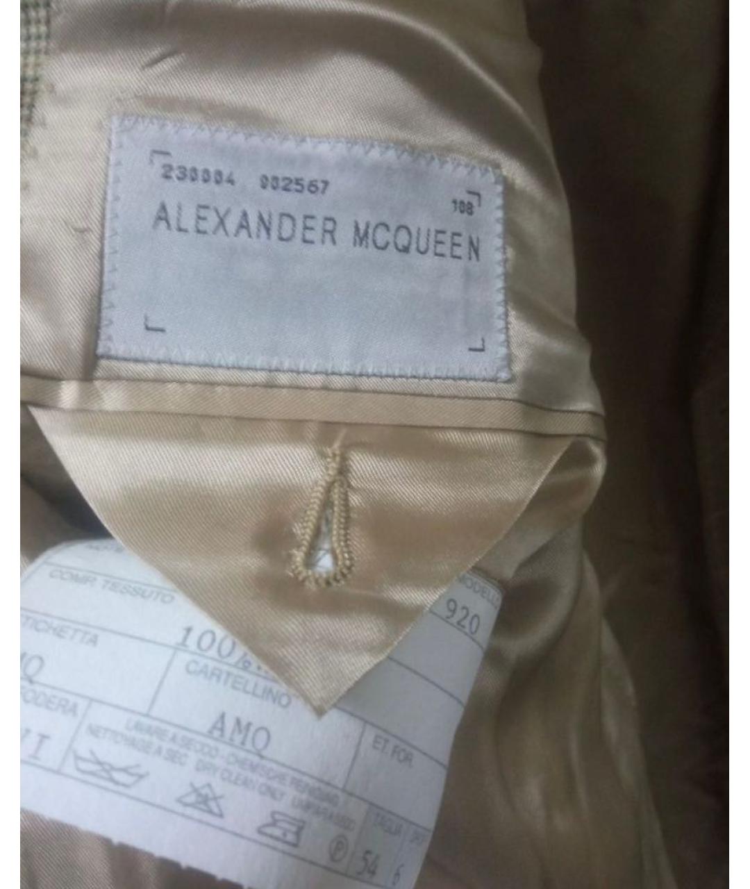 ALEXANDER MCQUEEN Бежевый шерстяной пиджак, фото 3