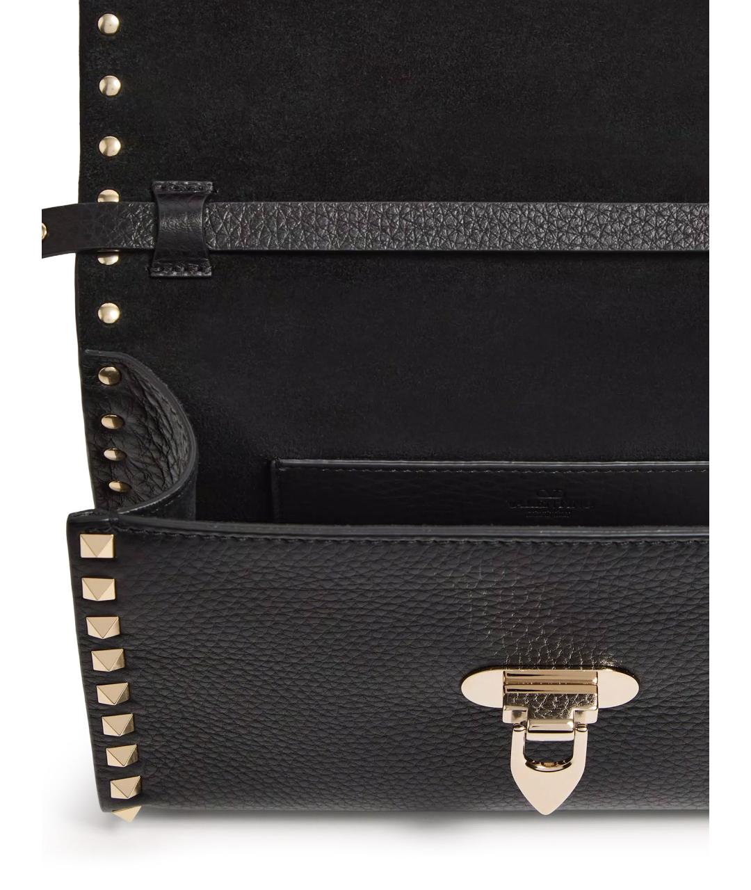 VALENTINO Черная кожаная сумка через плечо, фото 4