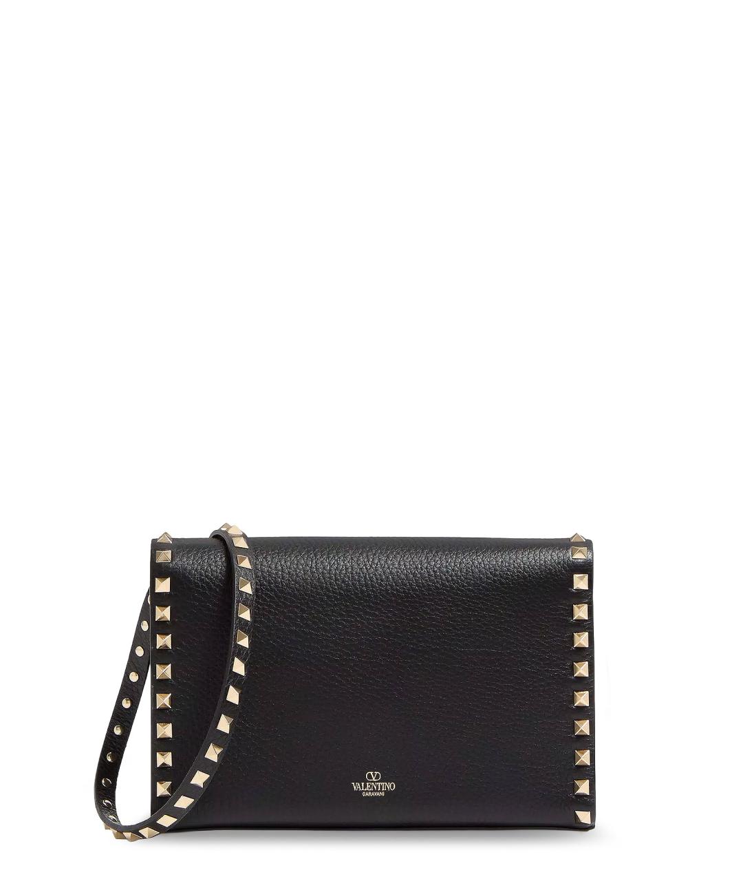 VALENTINO Черная кожаная сумка через плечо, фото 2