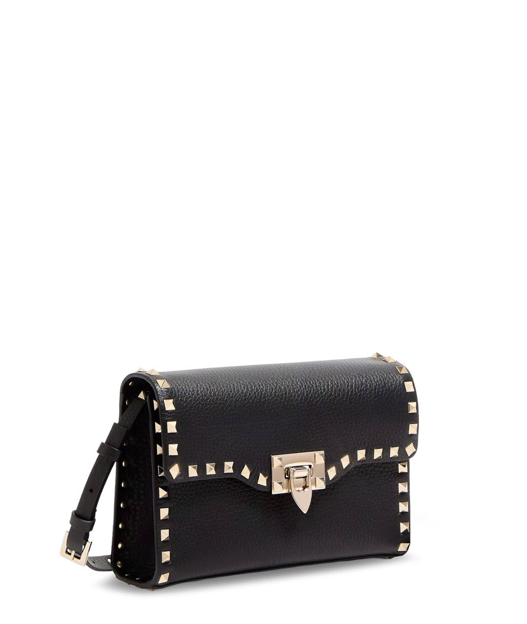 VALENTINO Черная кожаная сумка через плечо, фото 3