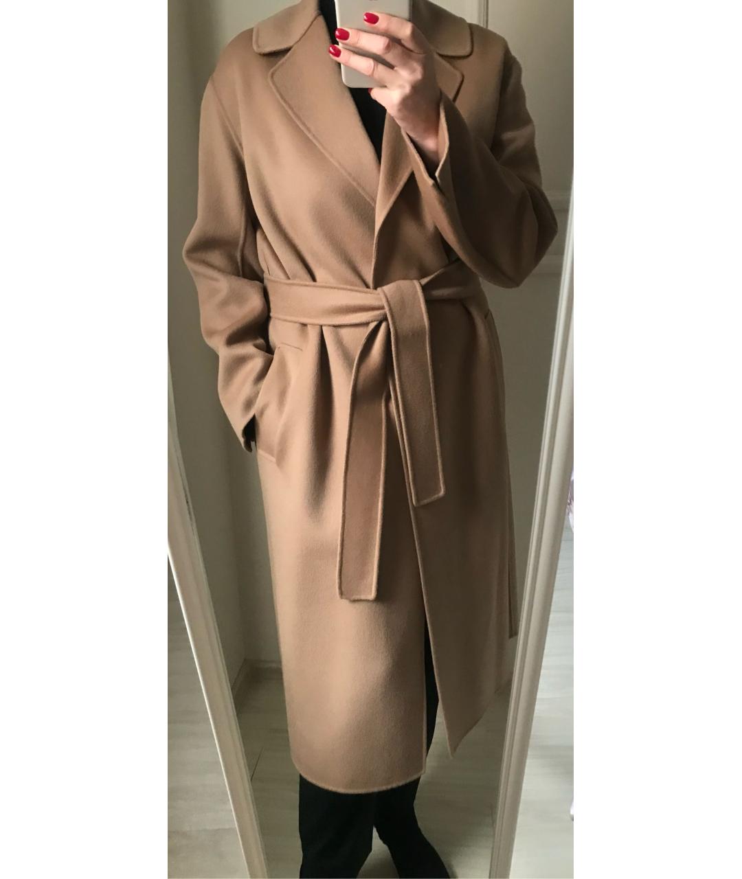 'S MAX MARA Бежевое шерстяное пальто, фото 7