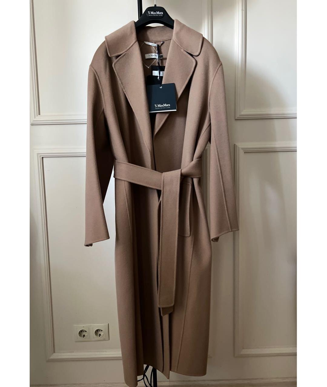 'S MAX MARA Бежевое шерстяное пальто, фото 4