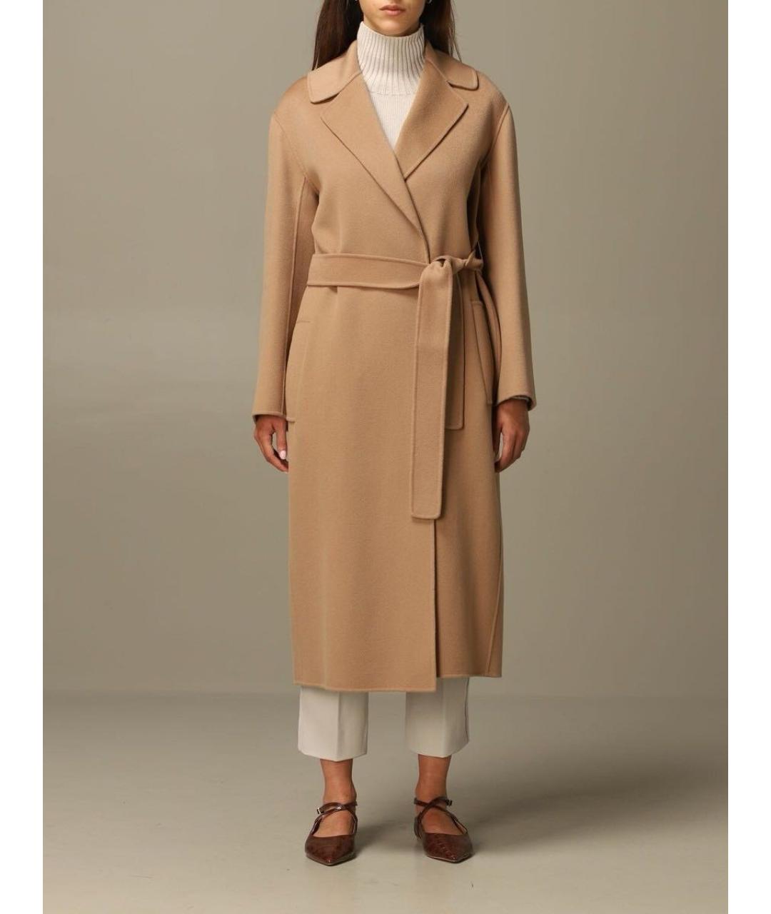 'S MAX MARA Бежевое шерстяное пальто, фото 2