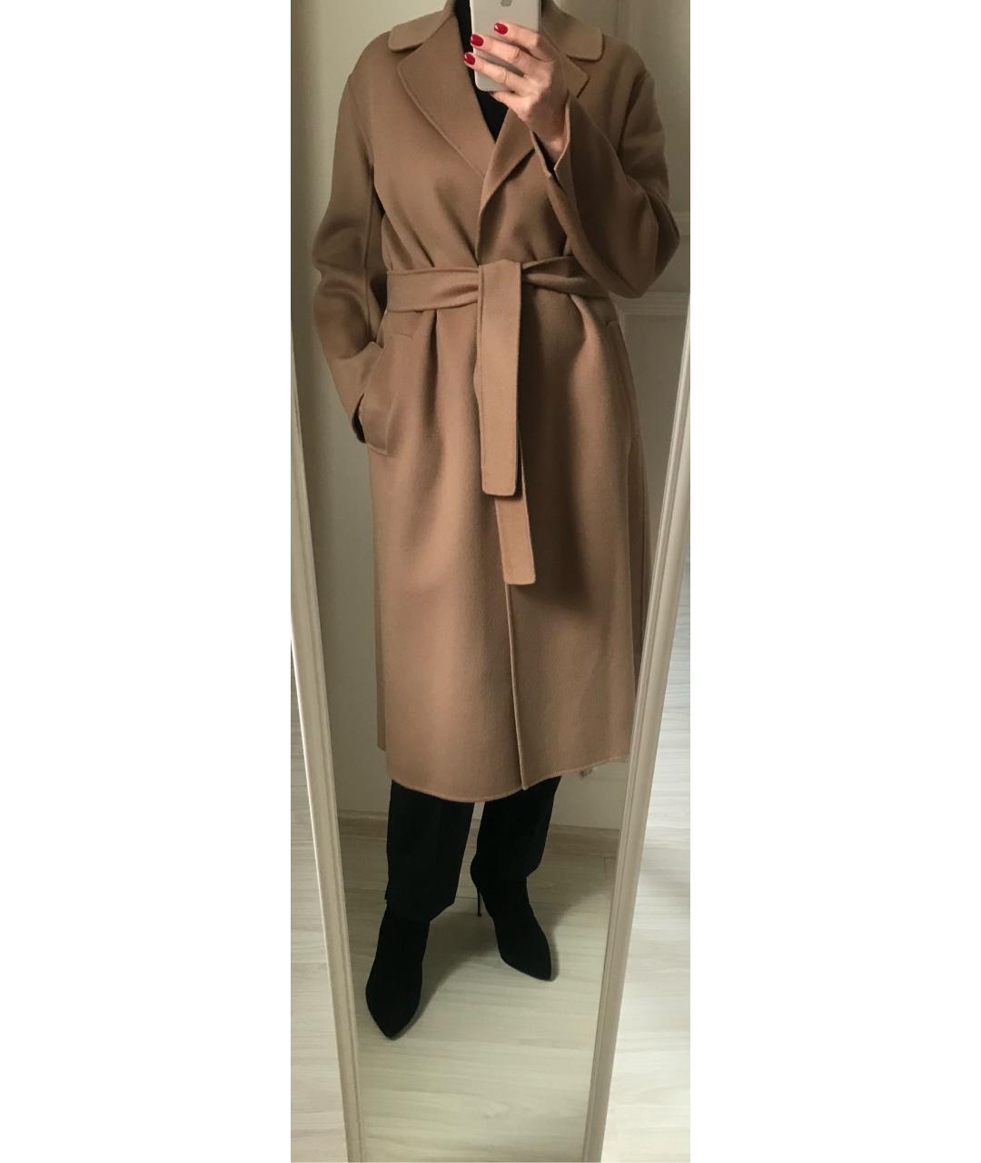 'S MAX MARA Бежевое шерстяное пальто, фото 8