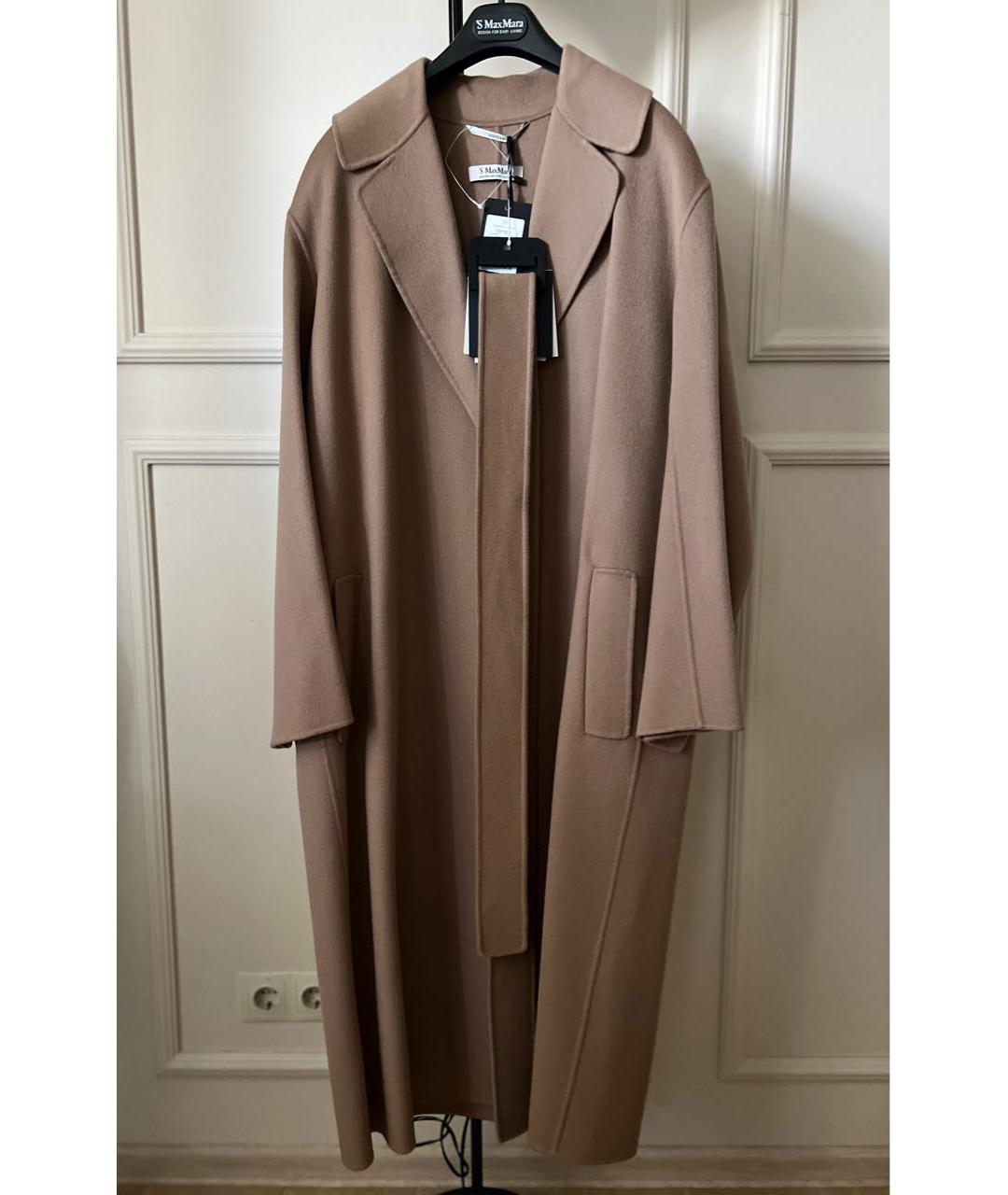 'S MAX MARA Бежевое шерстяное пальто, фото 5