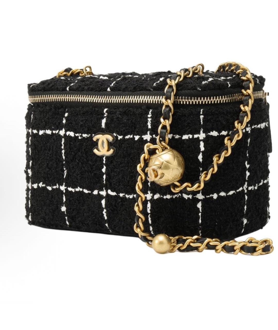 CHANEL Черная твидовая сумка через плечо, фото 2