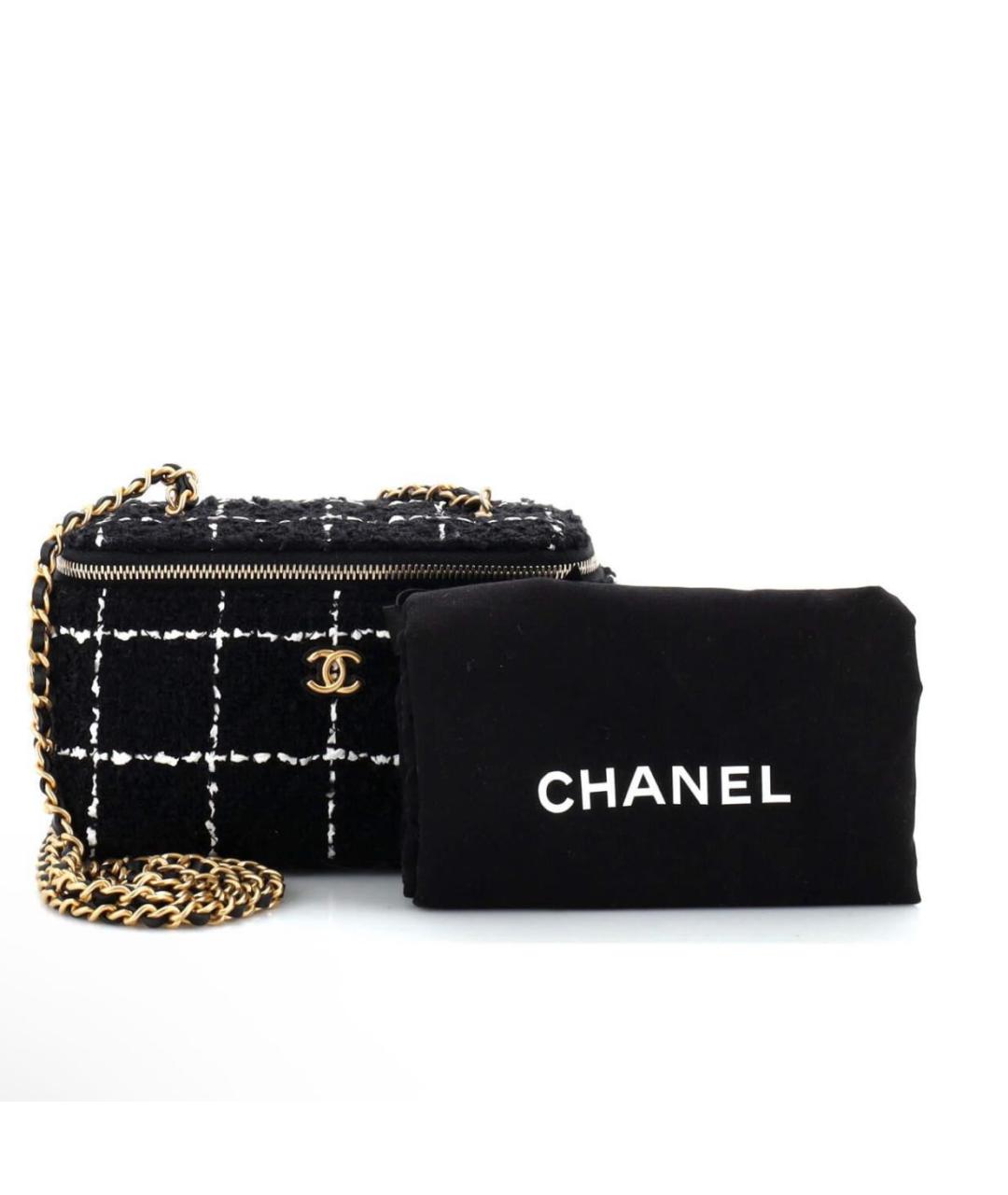 CHANEL Черная твидовая сумка через плечо, фото 4