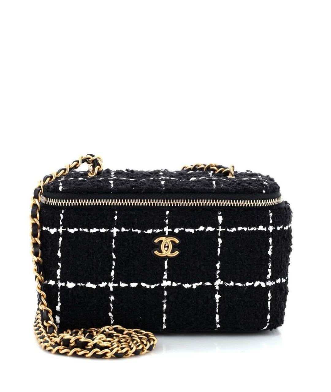 CHANEL Черная твидовая сумка через плечо, фото 1