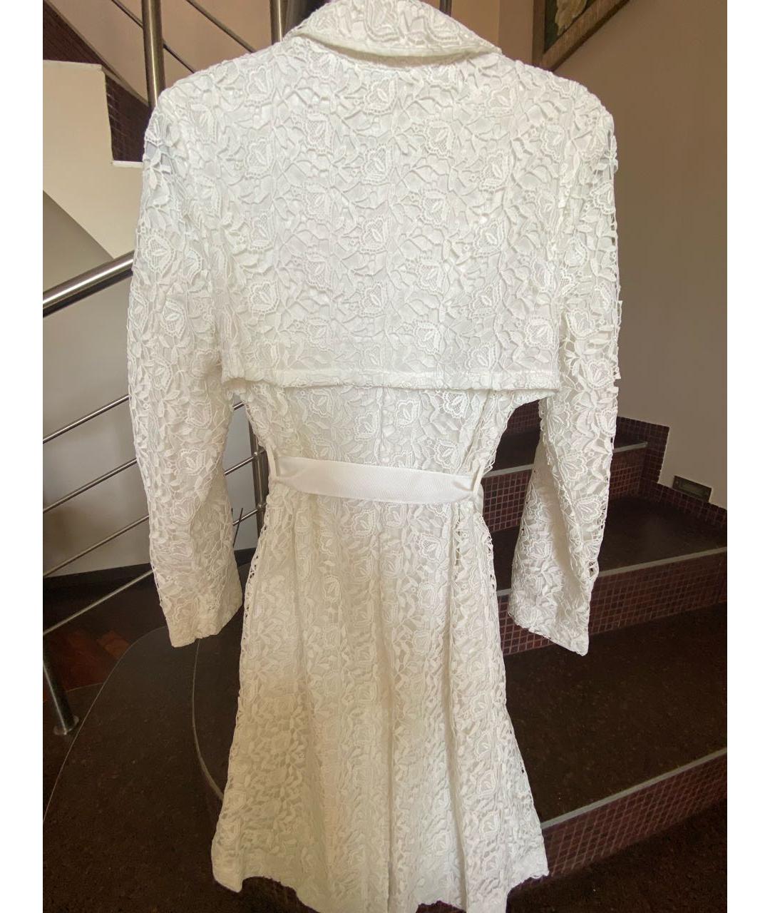 BLUGIRL Белый хлопковый тренч/плащ, фото 3