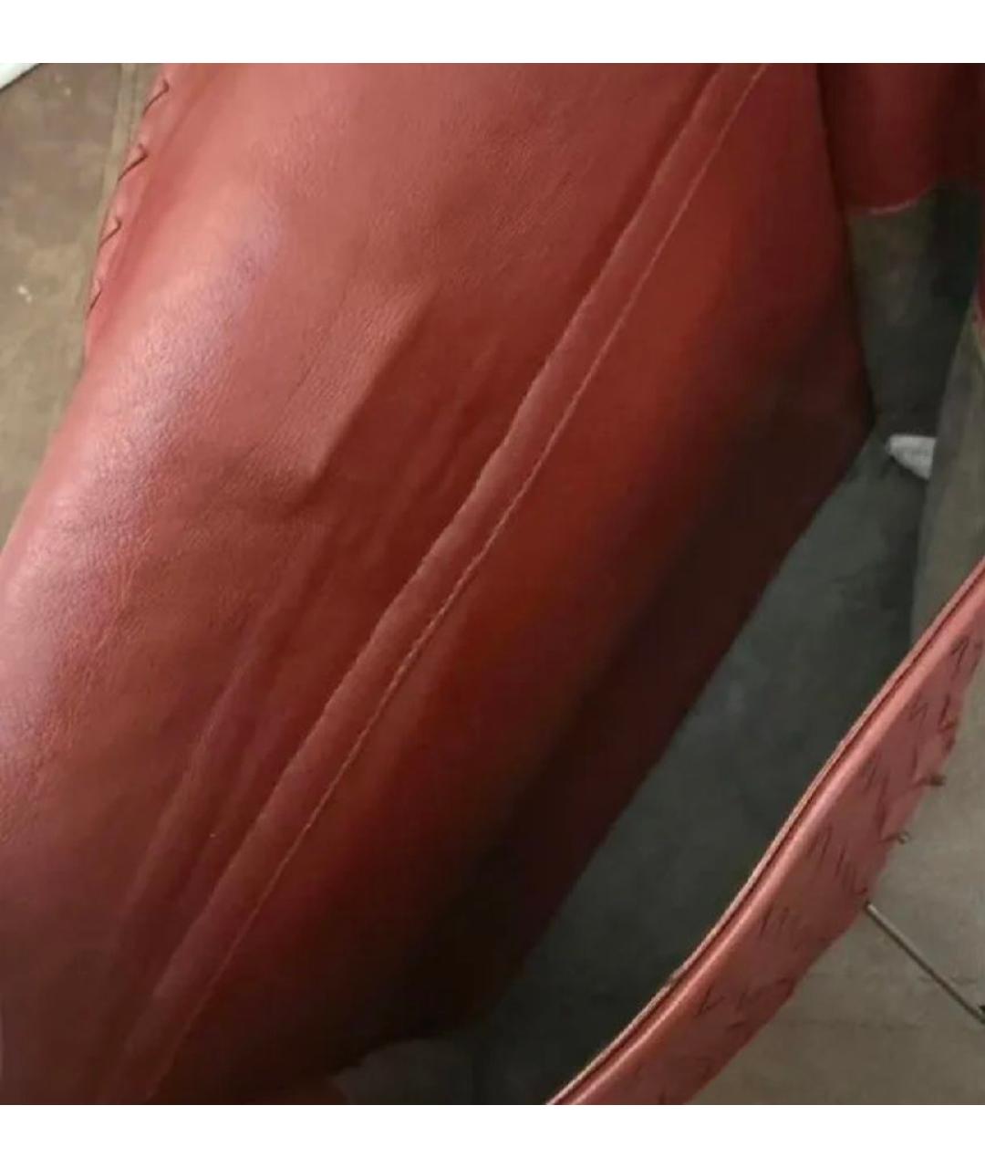 BOTTEGA VENETA Бордовая кожаная сумка через плечо, фото 8