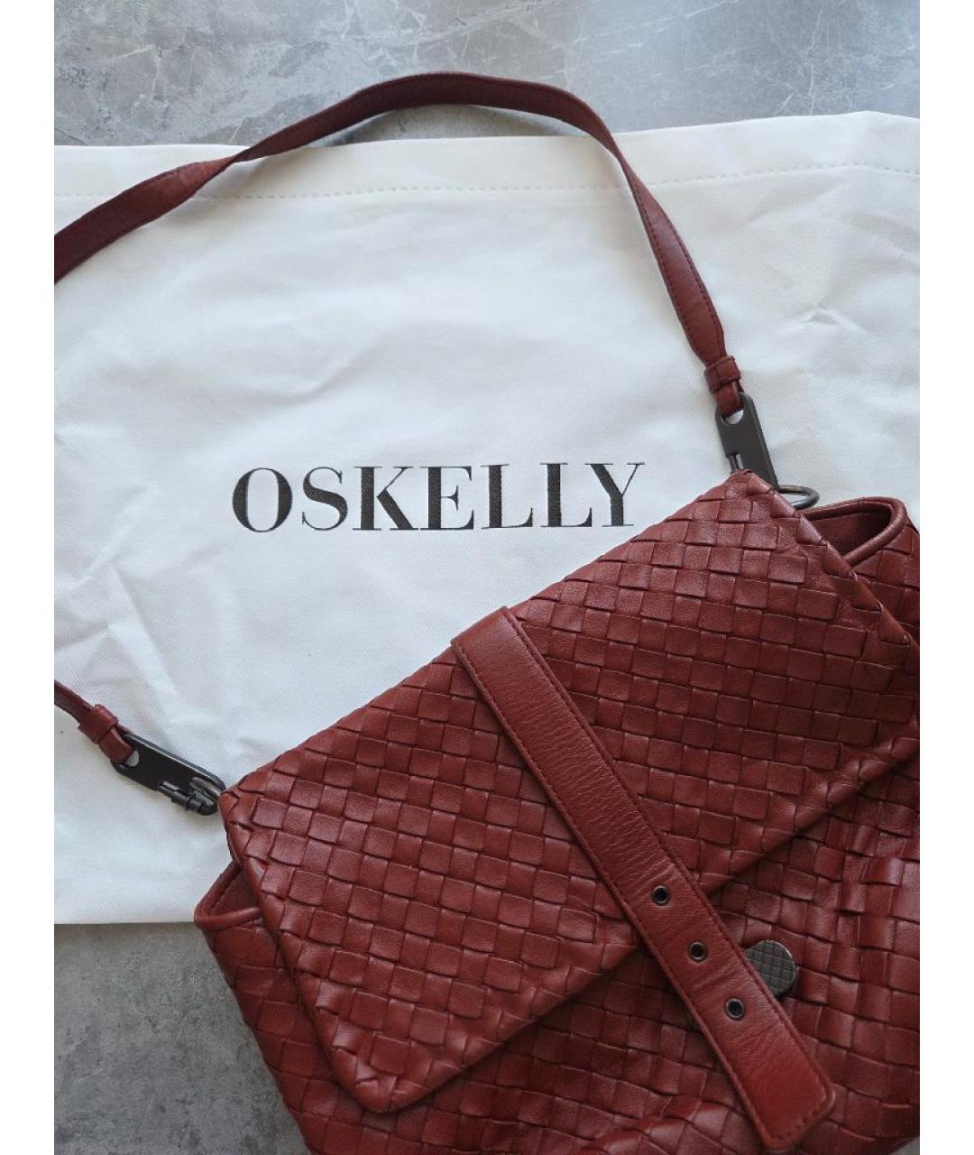 BOTTEGA VENETA Бордовая кожаная сумка через плечо, фото 9