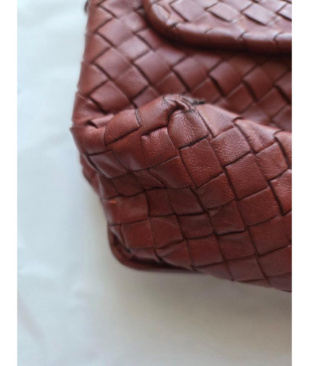 BOTTEGA VENETA Бордовая кожаная сумка через плечо, фото 6